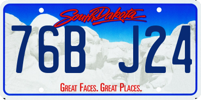 SD license plate 76BJ24