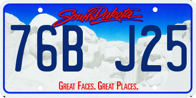 SD license plate 76BJ25