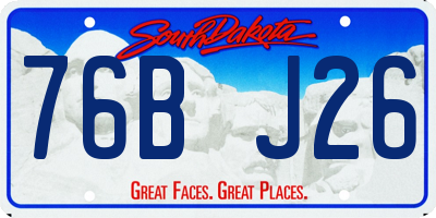 SD license plate 76BJ26