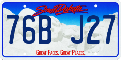 SD license plate 76BJ27