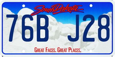 SD license plate 76BJ28