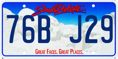 SD license plate 76BJ29