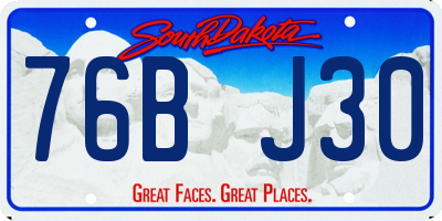 SD license plate 76BJ30