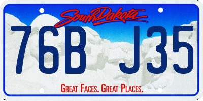 SD license plate 76BJ35