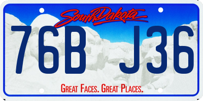 SD license plate 76BJ36