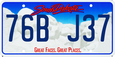 SD license plate 76BJ37