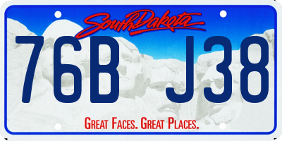 SD license plate 76BJ38