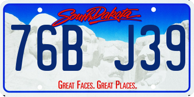 SD license plate 76BJ39