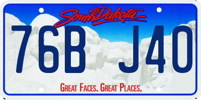 SD license plate 76BJ40