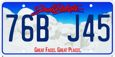 SD license plate 76BJ45