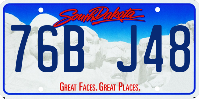 SD license plate 76BJ48