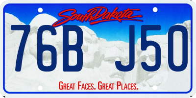 SD license plate 76BJ50