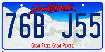 SD license plate 76BJ55