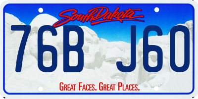 SD license plate 76BJ60