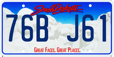 SD license plate 76BJ61