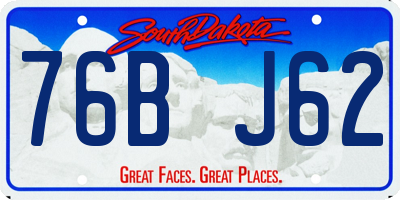 SD license plate 76BJ62