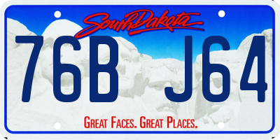 SD license plate 76BJ64