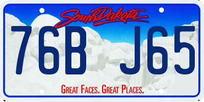 SD license plate 76BJ65