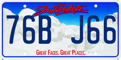 SD license plate 76BJ66