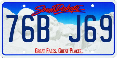 SD license plate 76BJ69