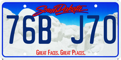 SD license plate 76BJ70
