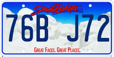 SD license plate 76BJ72