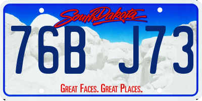 SD license plate 76BJ73