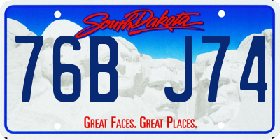 SD license plate 76BJ74