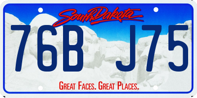 SD license plate 76BJ75