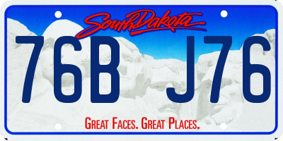 SD license plate 76BJ76