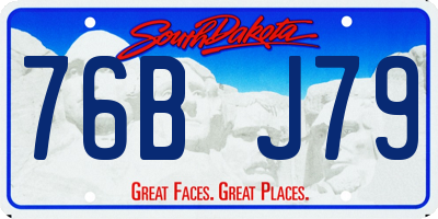 SD license plate 76BJ79