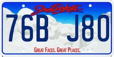 SD license plate 76BJ80
