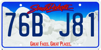 SD license plate 76BJ81