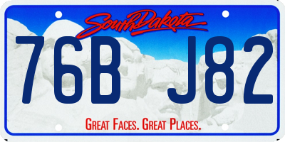 SD license plate 76BJ82