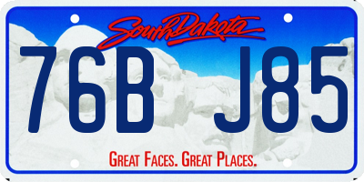 SD license plate 76BJ85