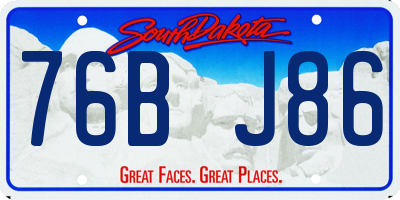 SD license plate 76BJ86