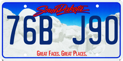 SD license plate 76BJ90