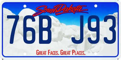 SD license plate 76BJ93