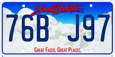 SD license plate 76BJ97