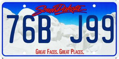 SD license plate 76BJ99