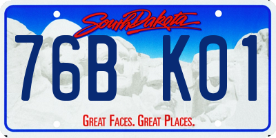 SD license plate 76BK01
