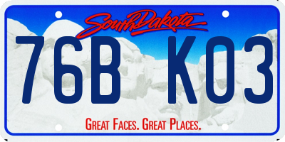 SD license plate 76BK03