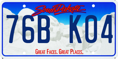 SD license plate 76BK04