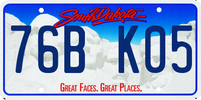 SD license plate 76BK05