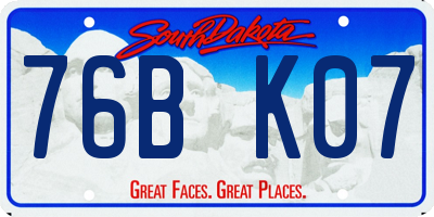 SD license plate 76BK07