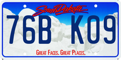 SD license plate 76BK09