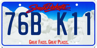 SD license plate 76BK11