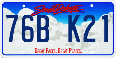 SD license plate 76BK21