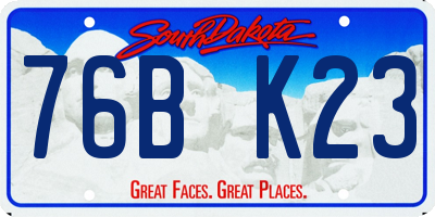 SD license plate 76BK23