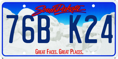 SD license plate 76BK24